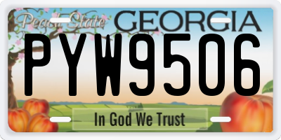 GA license plate PYW9506