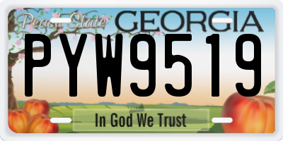 GA license plate PYW9519