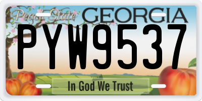 GA license plate PYW9537