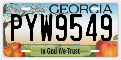 GA license plate PYW9549