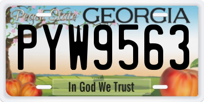 GA license plate PYW9563