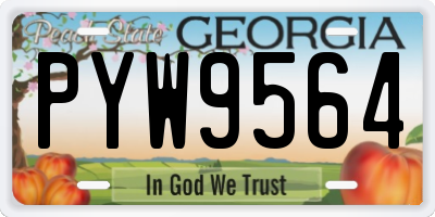 GA license plate PYW9564