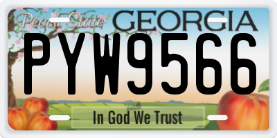 GA license plate PYW9566