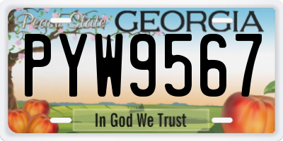GA license plate PYW9567