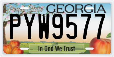GA license plate PYW9577