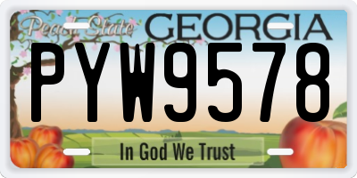 GA license plate PYW9578