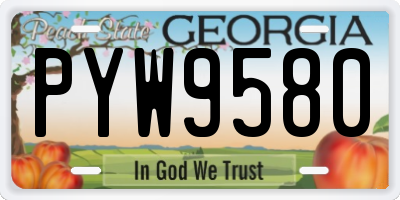 GA license plate PYW9580