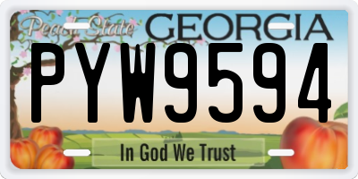 GA license plate PYW9594