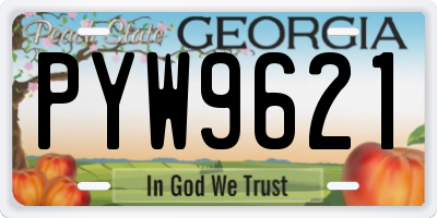 GA license plate PYW9621