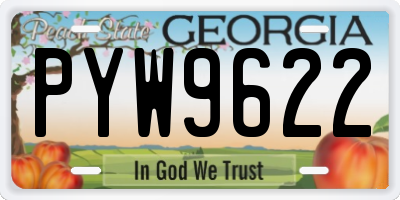 GA license plate PYW9622