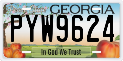 GA license plate PYW9624