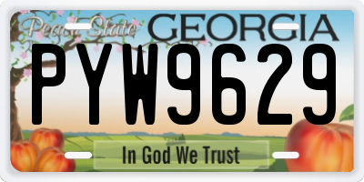 GA license plate PYW9629