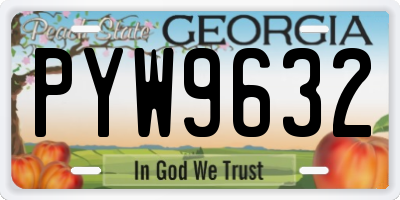 GA license plate PYW9632