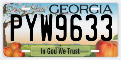 GA license plate PYW9633