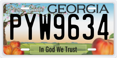 GA license plate PYW9634