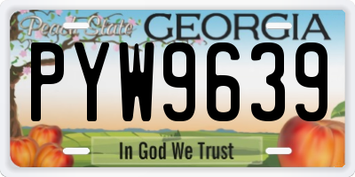 GA license plate PYW9639