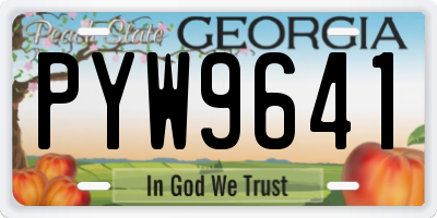 GA license plate PYW9641
