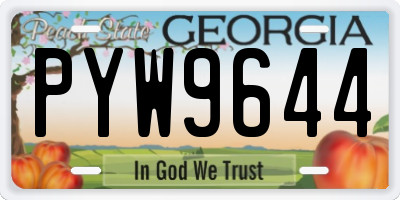 GA license plate PYW9644