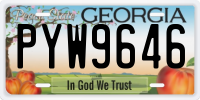 GA license plate PYW9646