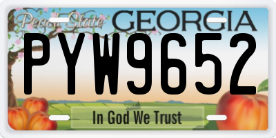 GA license plate PYW9652