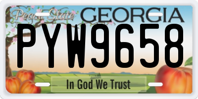 GA license plate PYW9658