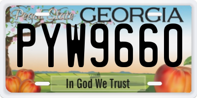 GA license plate PYW9660