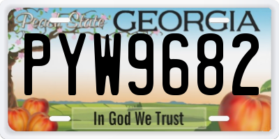 GA license plate PYW9682