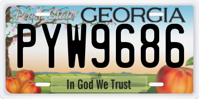 GA license plate PYW9686