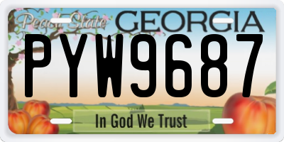 GA license plate PYW9687