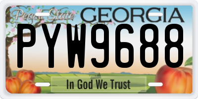 GA license plate PYW9688