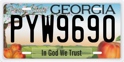 GA license plate PYW9690