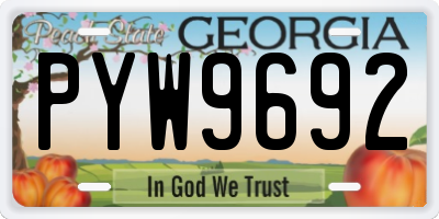 GA license plate PYW9692