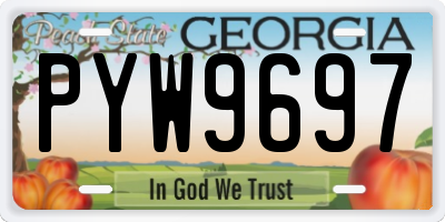 GA license plate PYW9697