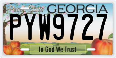 GA license plate PYW9727