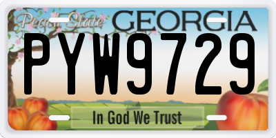 GA license plate PYW9729