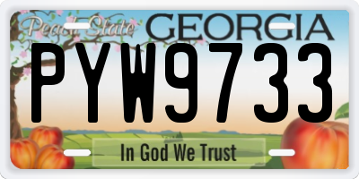 GA license plate PYW9733