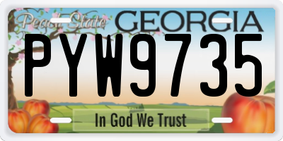 GA license plate PYW9735