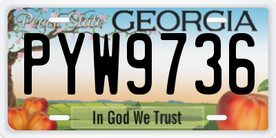 GA license plate PYW9736