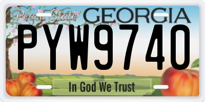 GA license plate PYW9740