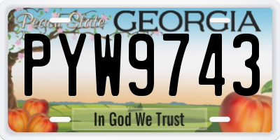 GA license plate PYW9743