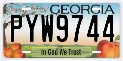 GA license plate PYW9744