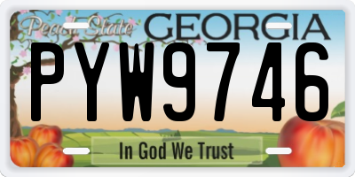 GA license plate PYW9746