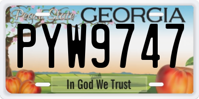 GA license plate PYW9747