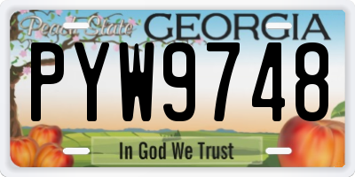 GA license plate PYW9748