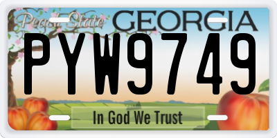 GA license plate PYW9749