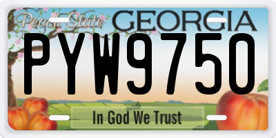 GA license plate PYW9750