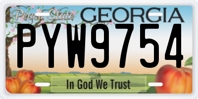 GA license plate PYW9754