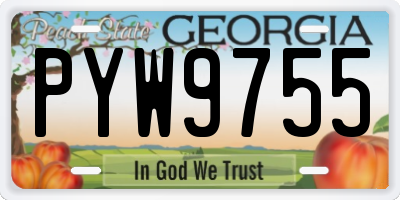 GA license plate PYW9755