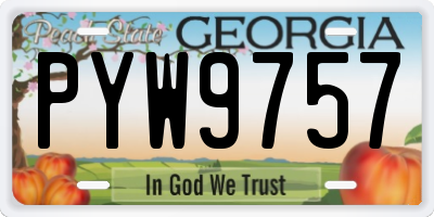GA license plate PYW9757