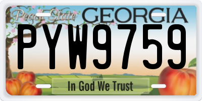 GA license plate PYW9759